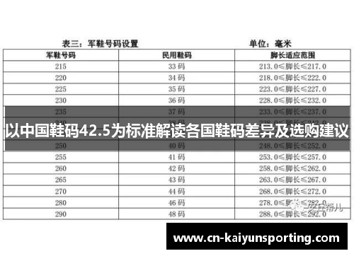 以中国鞋码42.5为标准解读各国鞋码差异及选购建议